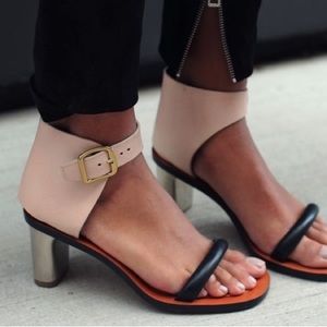 Celine Bam Bam Sandal in Blush & Black